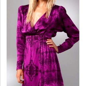 NWT Nanette Lepore Simone Silk Dress Fushia Size 0